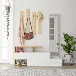 Hanah Home Ramda - Oak Hall Stand Blanco y Roble
